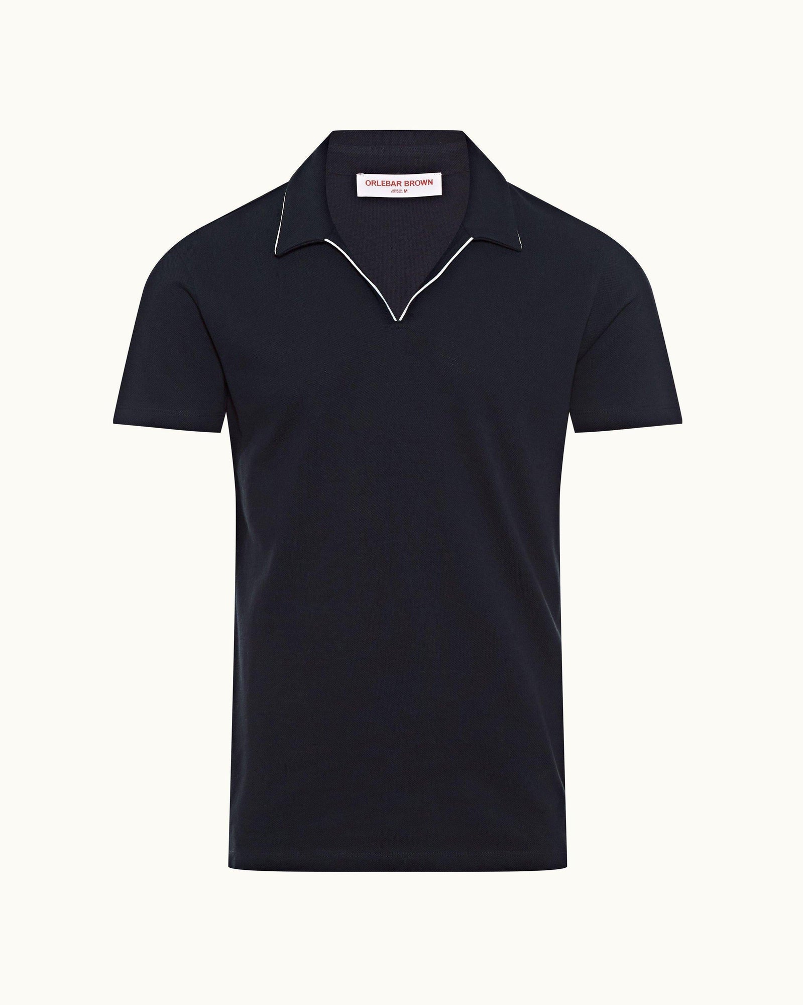 Night Iris Classic Fit Contrast Placket Cotton Pique Polo Shirt | Night Iris