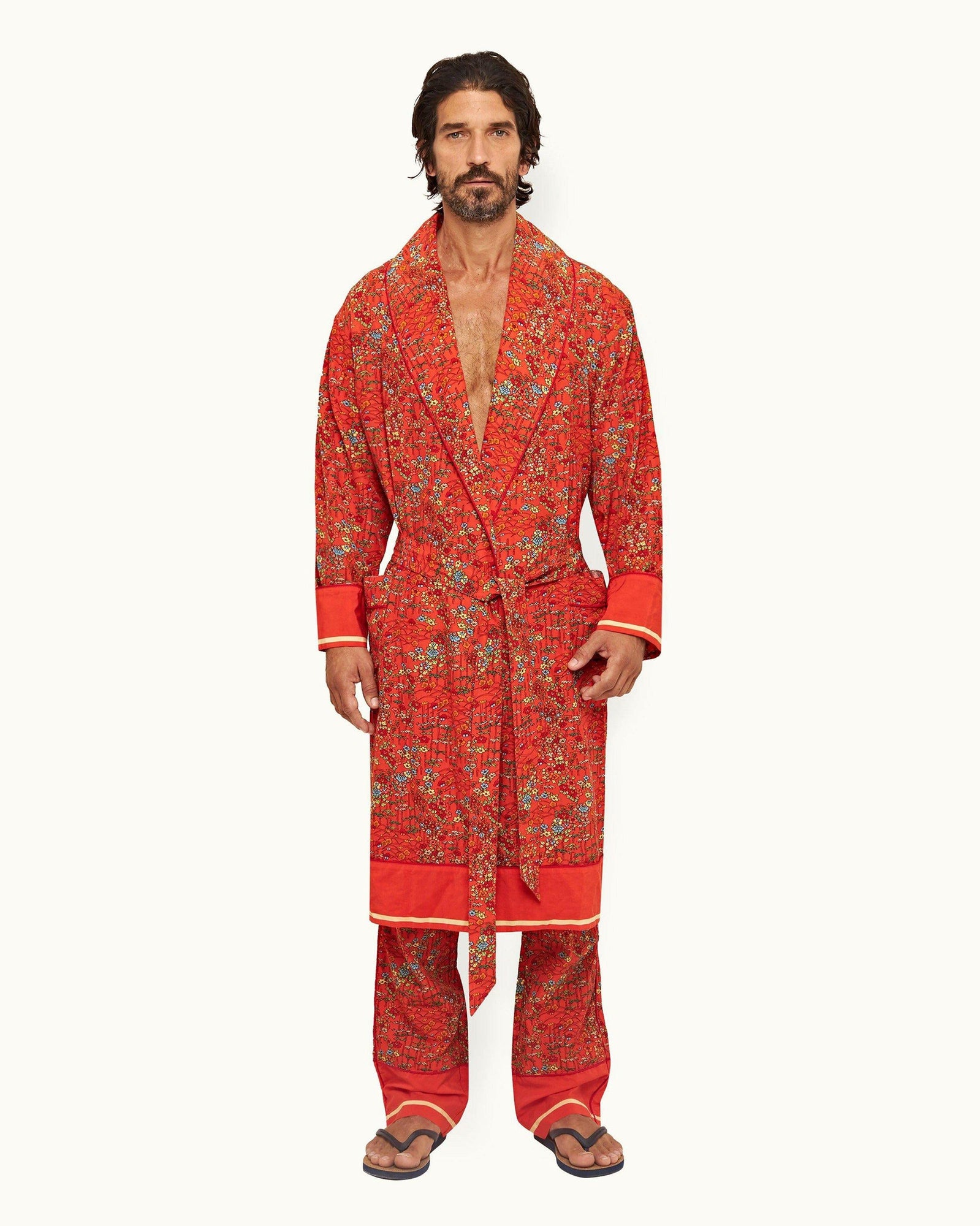 Vermillion Solo Fantasy Poplin Shawl Collar Robe | Vermillion