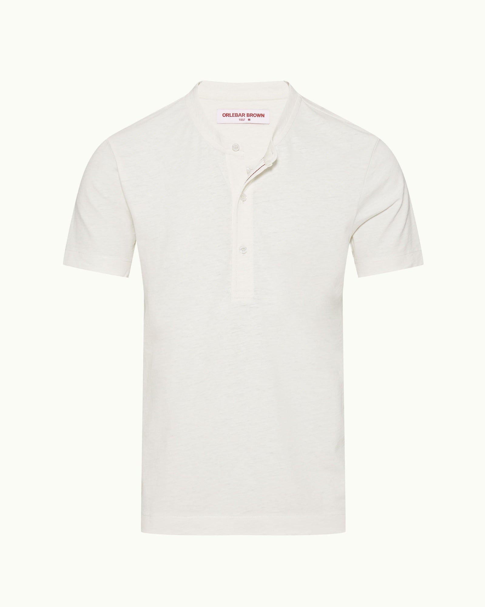 Montrose Classic Fit 3-Button Placket Cotton-Linen T-Shirt in Thasos Beach colour | Thasos Beach
