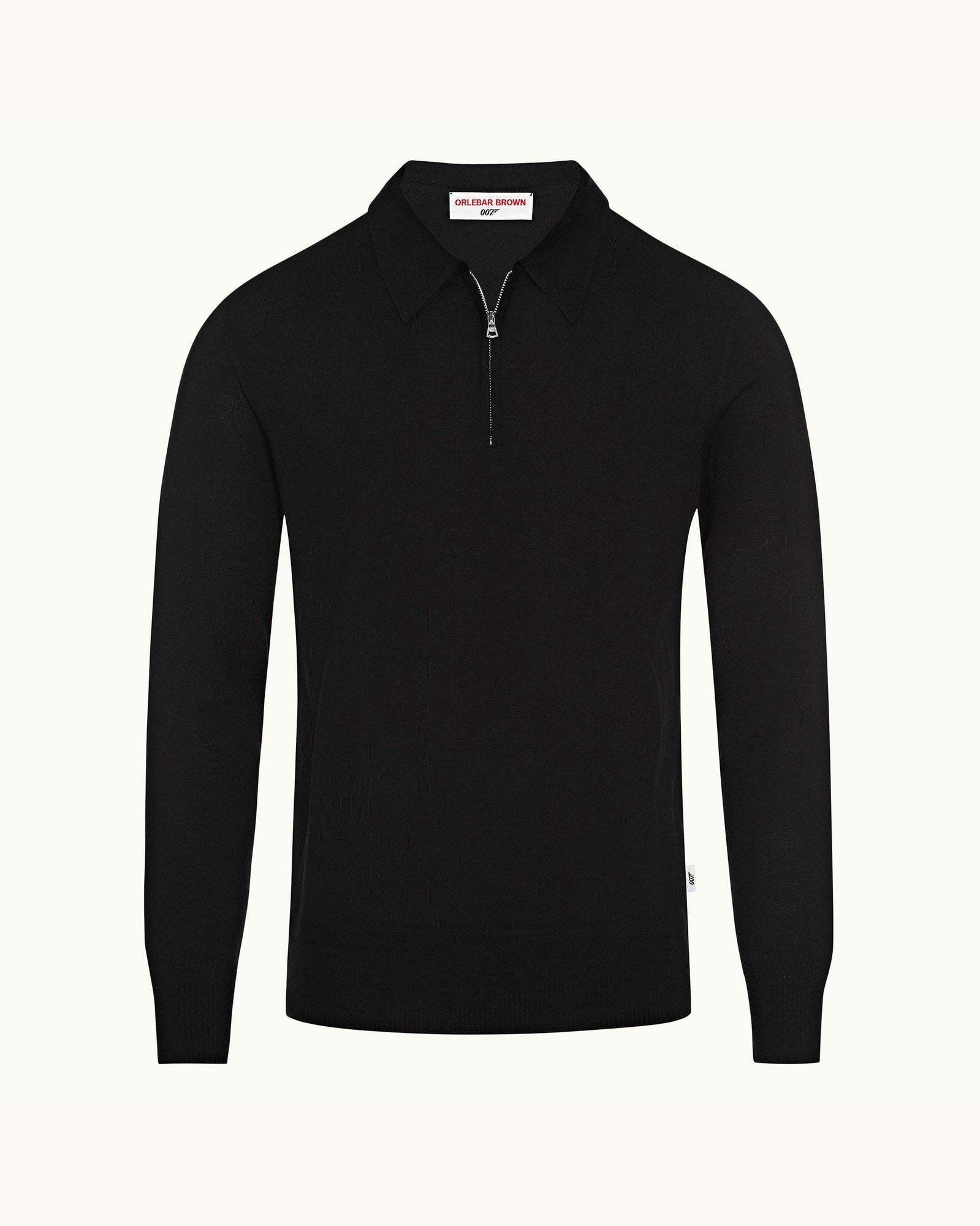 Moonraker Knitted Half Zip 007 Merino Knitted Half-Zip Pullover | Black