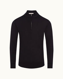 Night Iris Half-Zip Merino Jersey Pullover | Night Iris