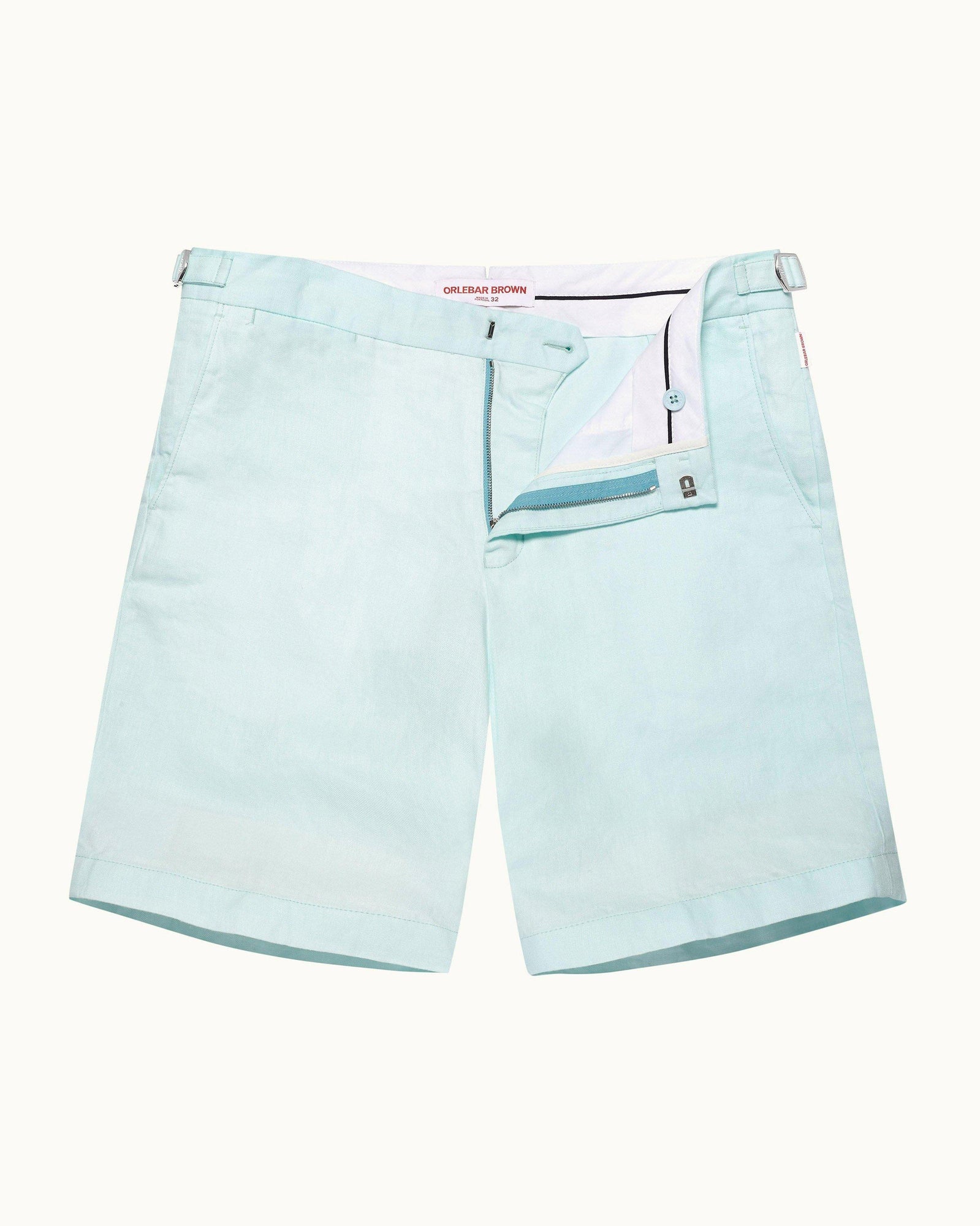 Norwich Linen Clear Sky Tailored Fit Washed Linen Shorts | Clear Sky
