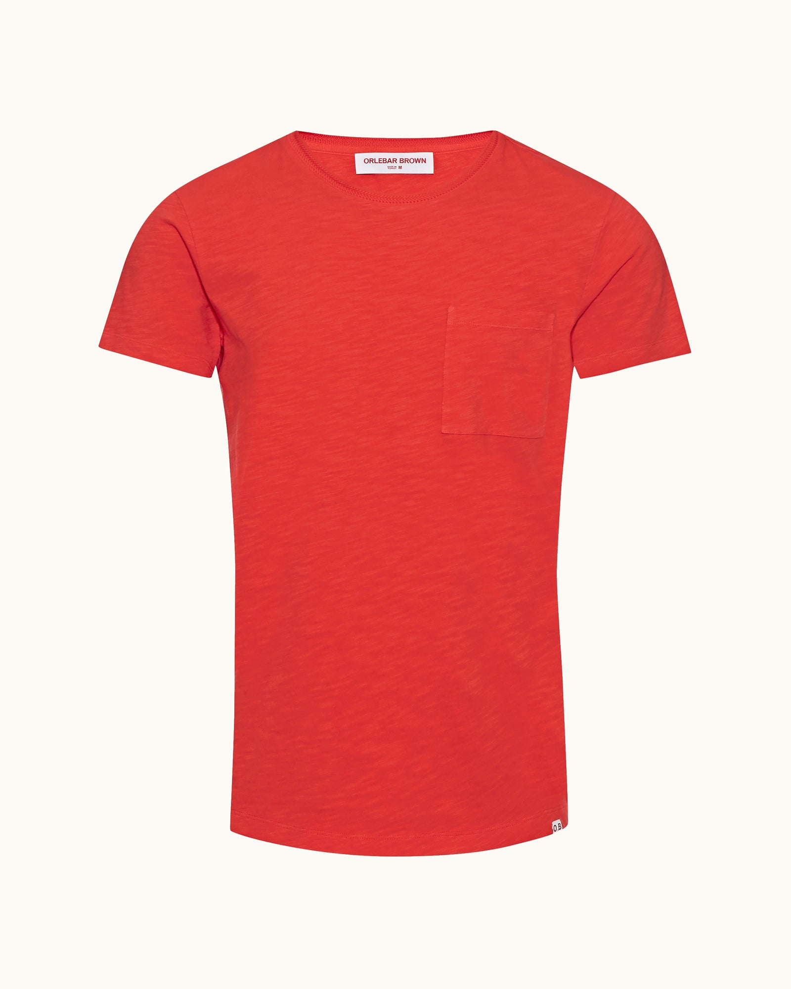 Summer Red Crew Neck Garment Dye Cotton T-shirt | Summer Red