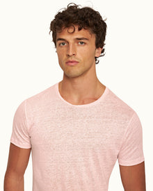 Ob-T Linen Rose Tailored Fit Crewneck Linen T-shirt | Rose