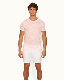 Ob-T Linen Rose Tailored Fit Crewneck Linen T-shirt | Rose