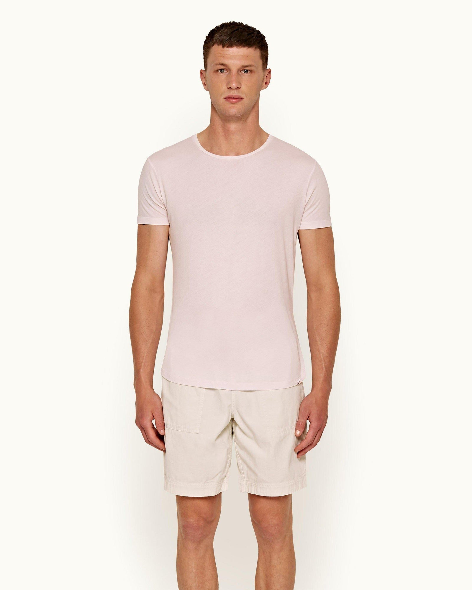 Ob-T Shell Pink Tailored Fit Crew Neck T-Shirt | Shell Pink