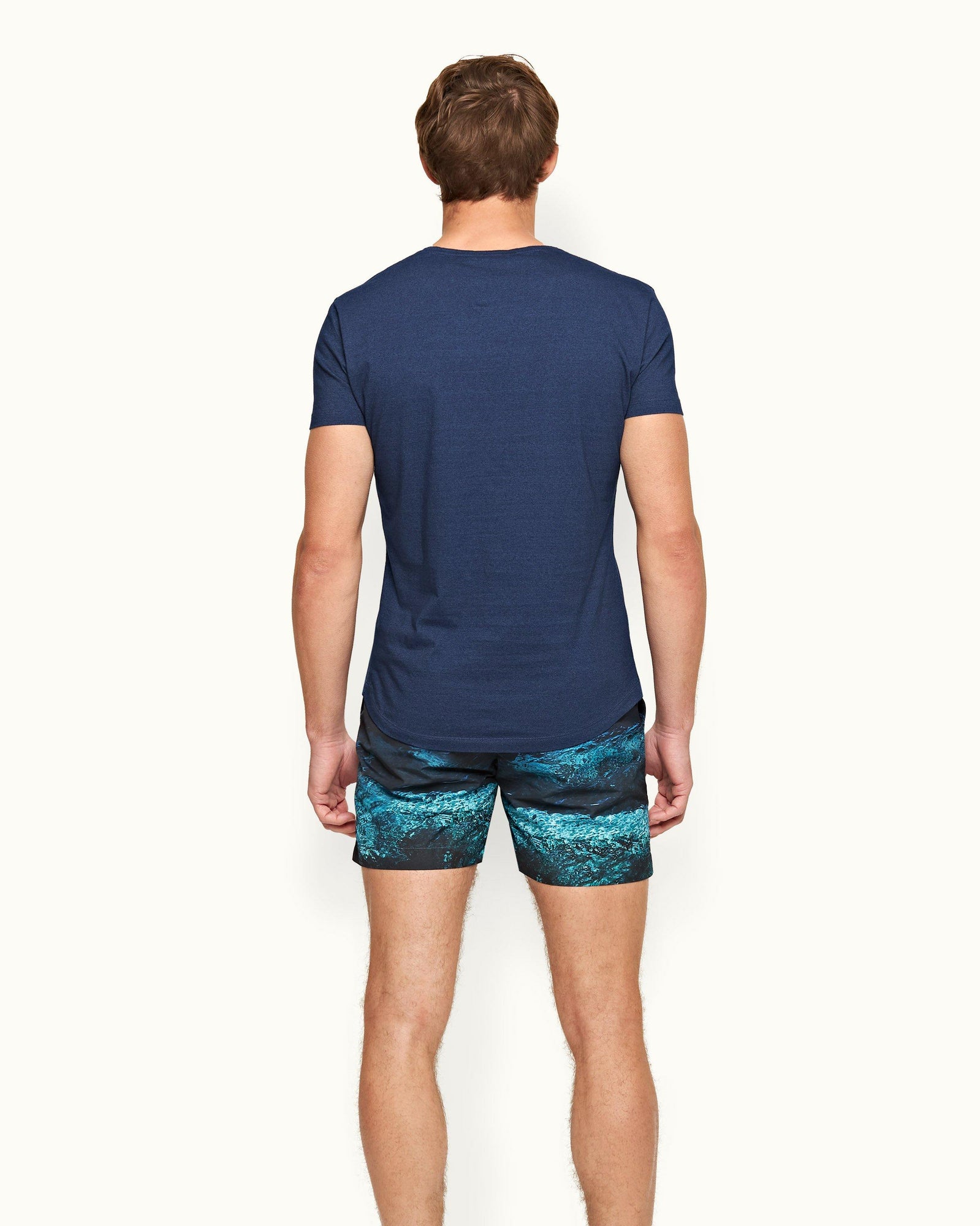 Ob-V Denim Tailored Fit V-neck T-Shirt | Denim Pigment