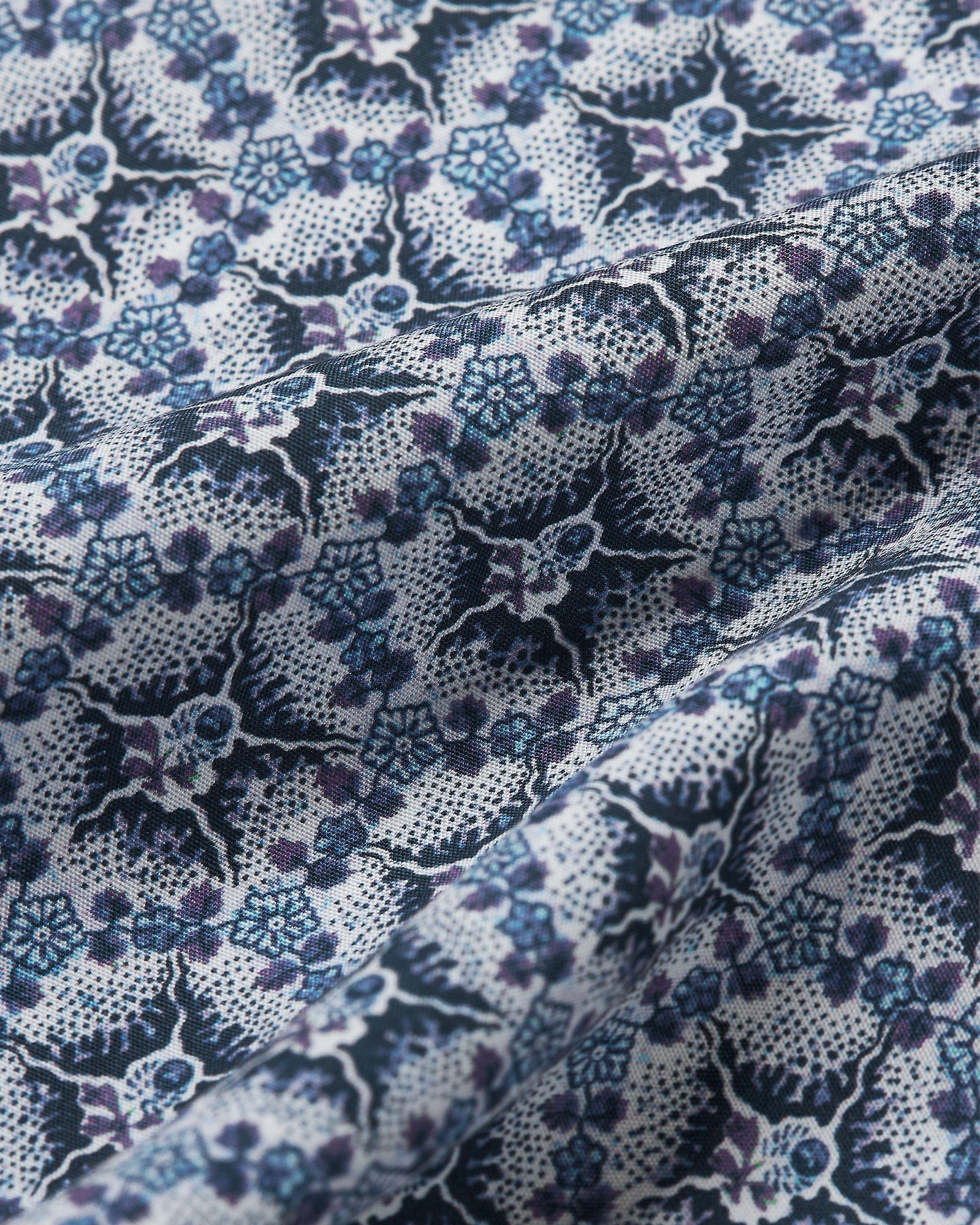 Ridley Azul Blue Roseate Print Relaxed Fit Overhead Shirt | Azul Blue