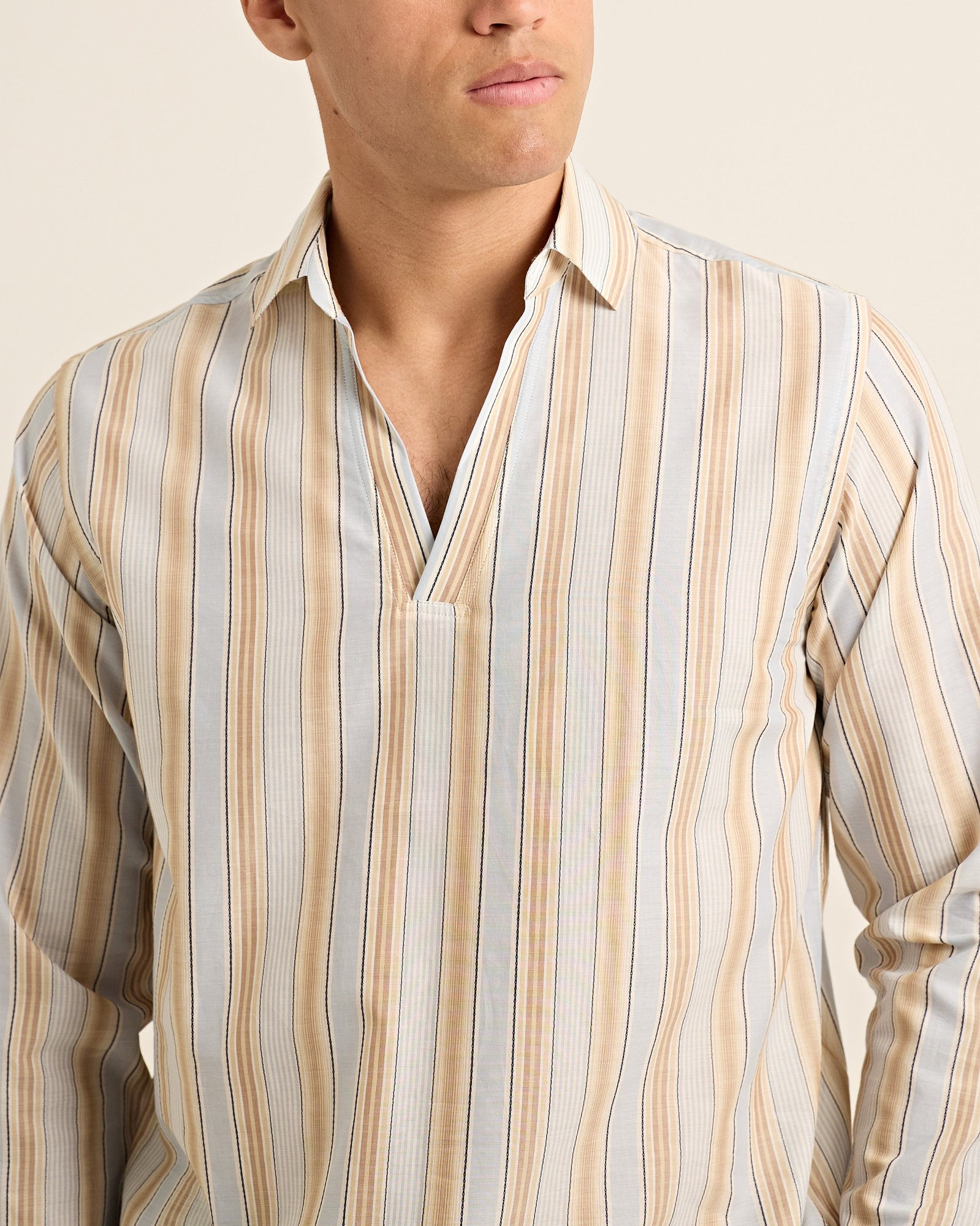 Men | Ridley Shirt | Blue/Biscuit Stripe