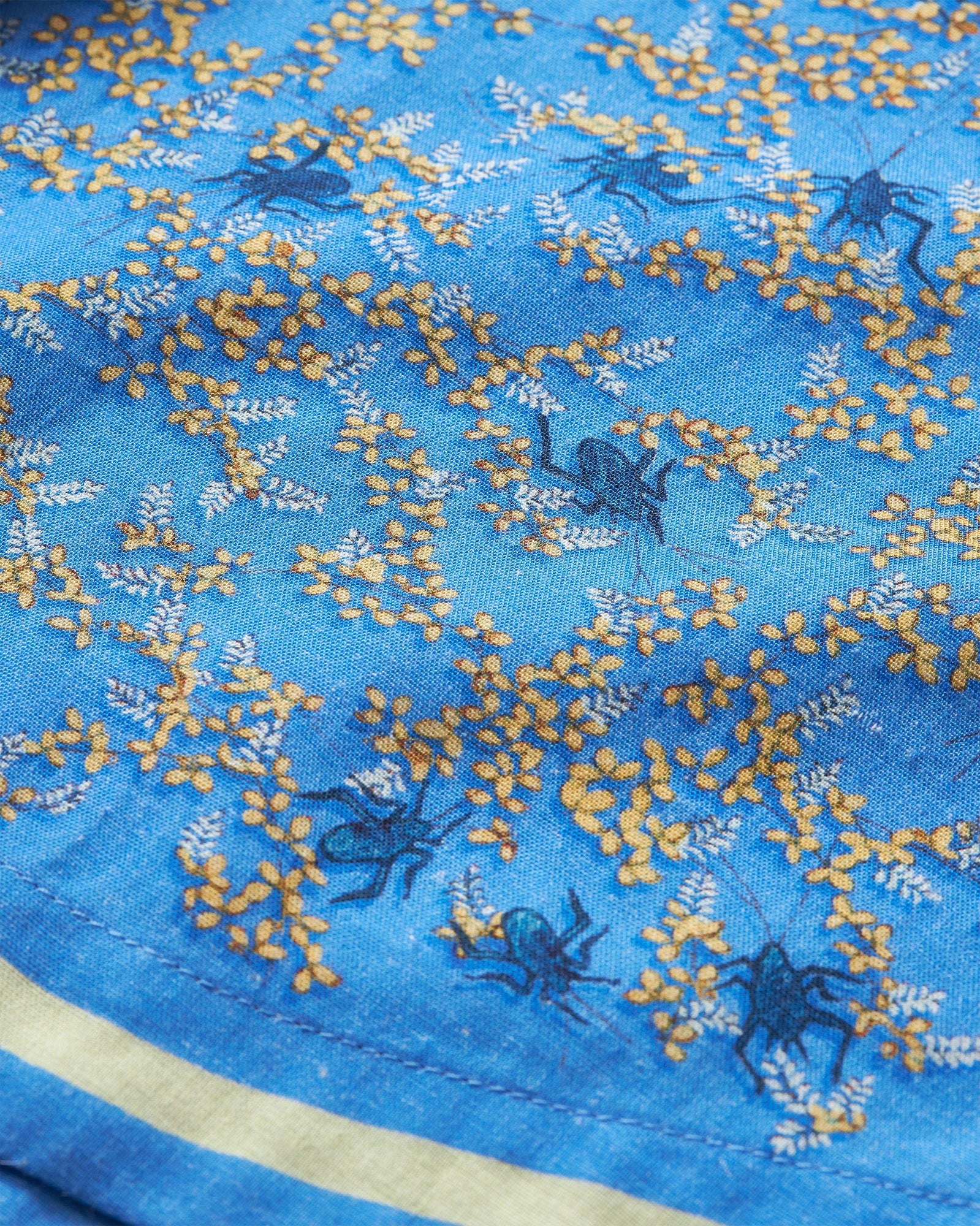 Ridley Wonder Full Print Classic Collar Relaxed Fit Overhead Shirt in Springfield Blue | Springfield Blue