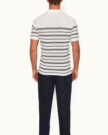 Men | Roddy Stripe Polo | White/Night Iris