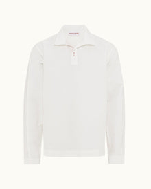 Sea Mist Classic Collar Overhead Mix Fabric Shirt | Sea Mist