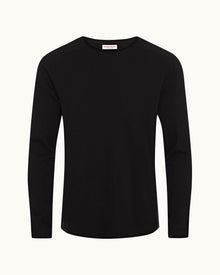 Black Classic Fit Ice Wool Long-Sleeve T-shirt | Black