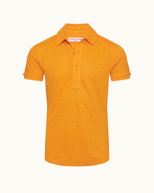 Men | Sebastian Linen Polo | Calypso Orange