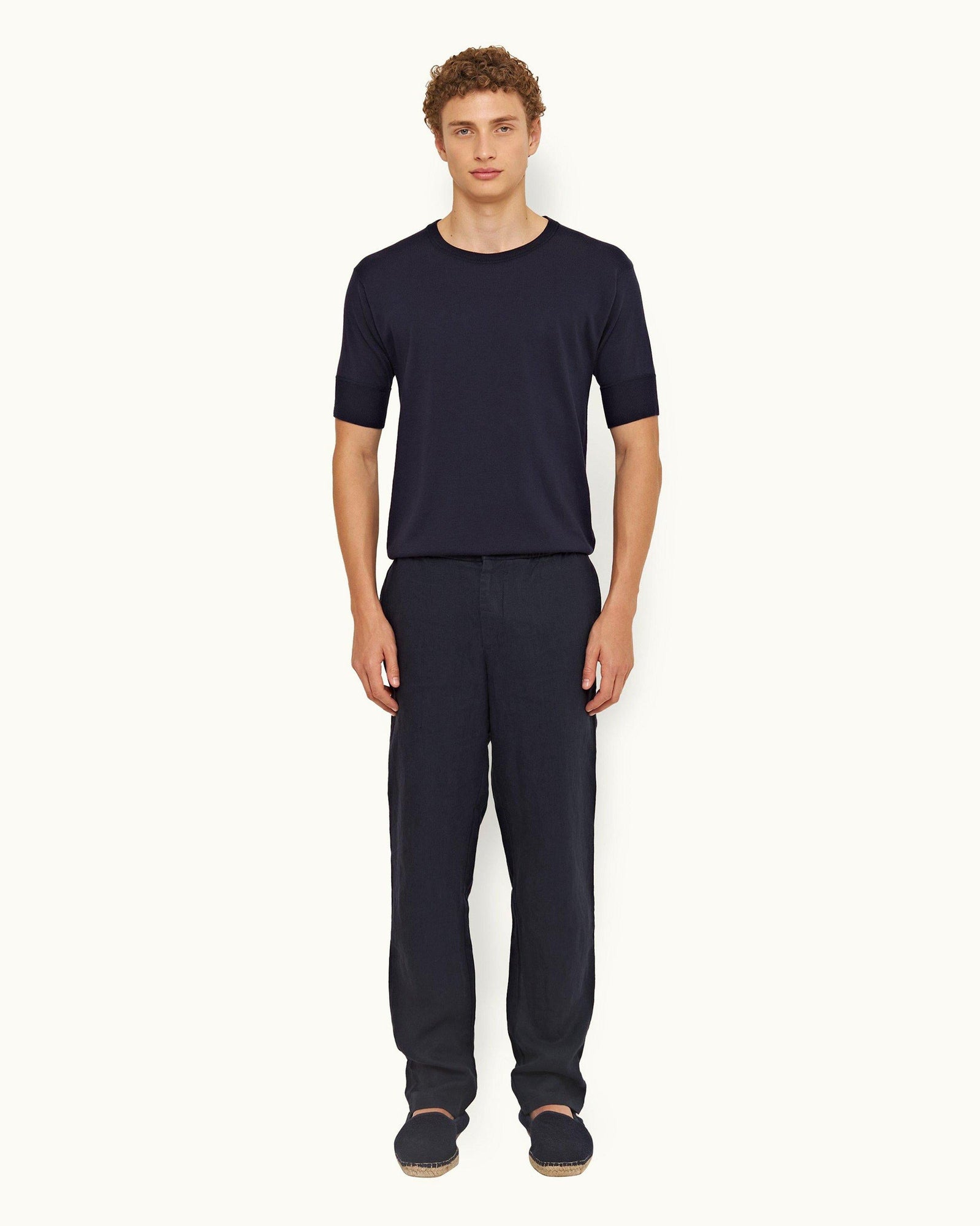 Night Iris Tailored Fit Stretch-Cotton Trousers | Night Iris