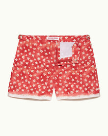 Setter Budding Life Print Shorter-Length Swim Shorts Woven In France in Cinnamon Summer Red colour | Cinnamon Summer Red
