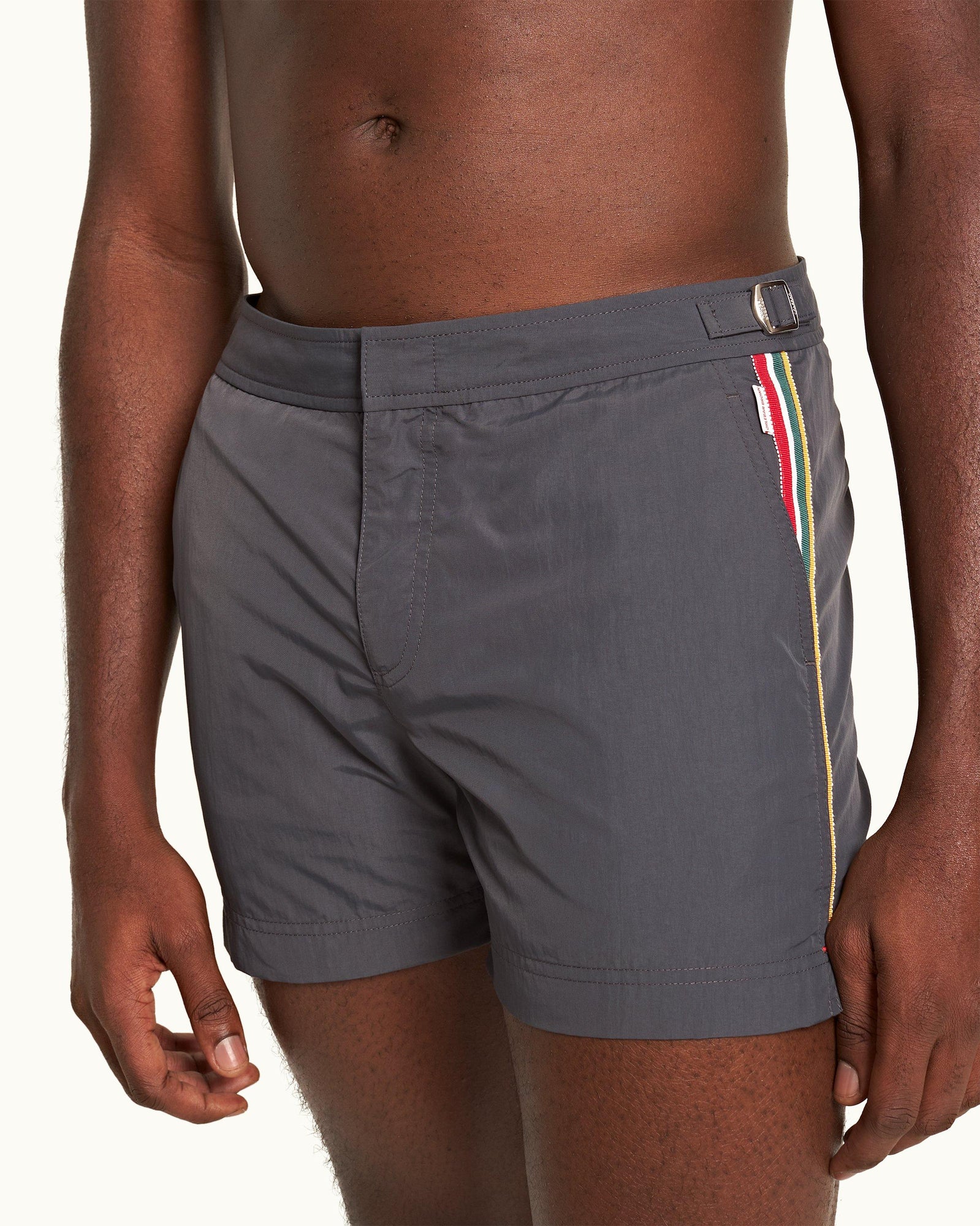 Setter Shorter-Length Concealed OB Tape Swim Shorts In Piranha Grey | Piranha Grey