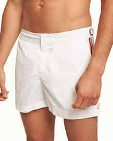Setter White Shorter-Length Concealed O.B Tape Swim Shorts | White
