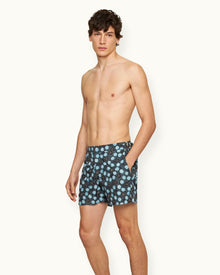 Setter Daisy Print Shorter-Length Swim Shorts In Springfield Blue | Springfield Blue