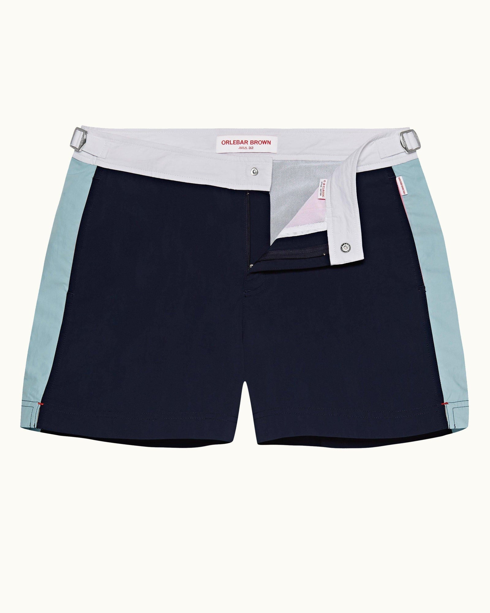 Navy/Pool Side Panel Shorter-Length Swim Shorts | Navy/Pool
