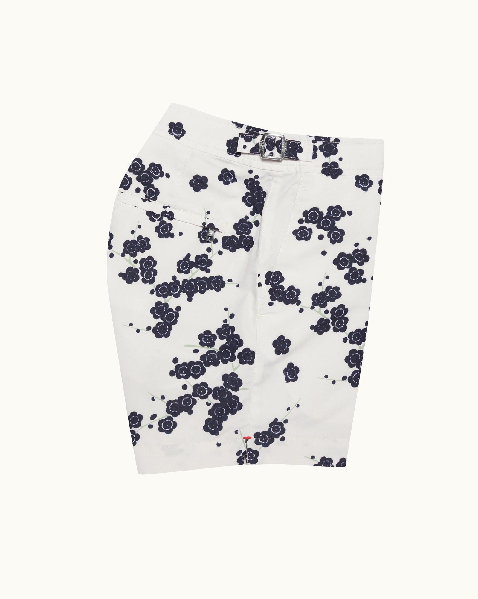 Blossom Print Shorter-Length Swim Shorts In Night Iris Blue/Plum Colour | Night Iris