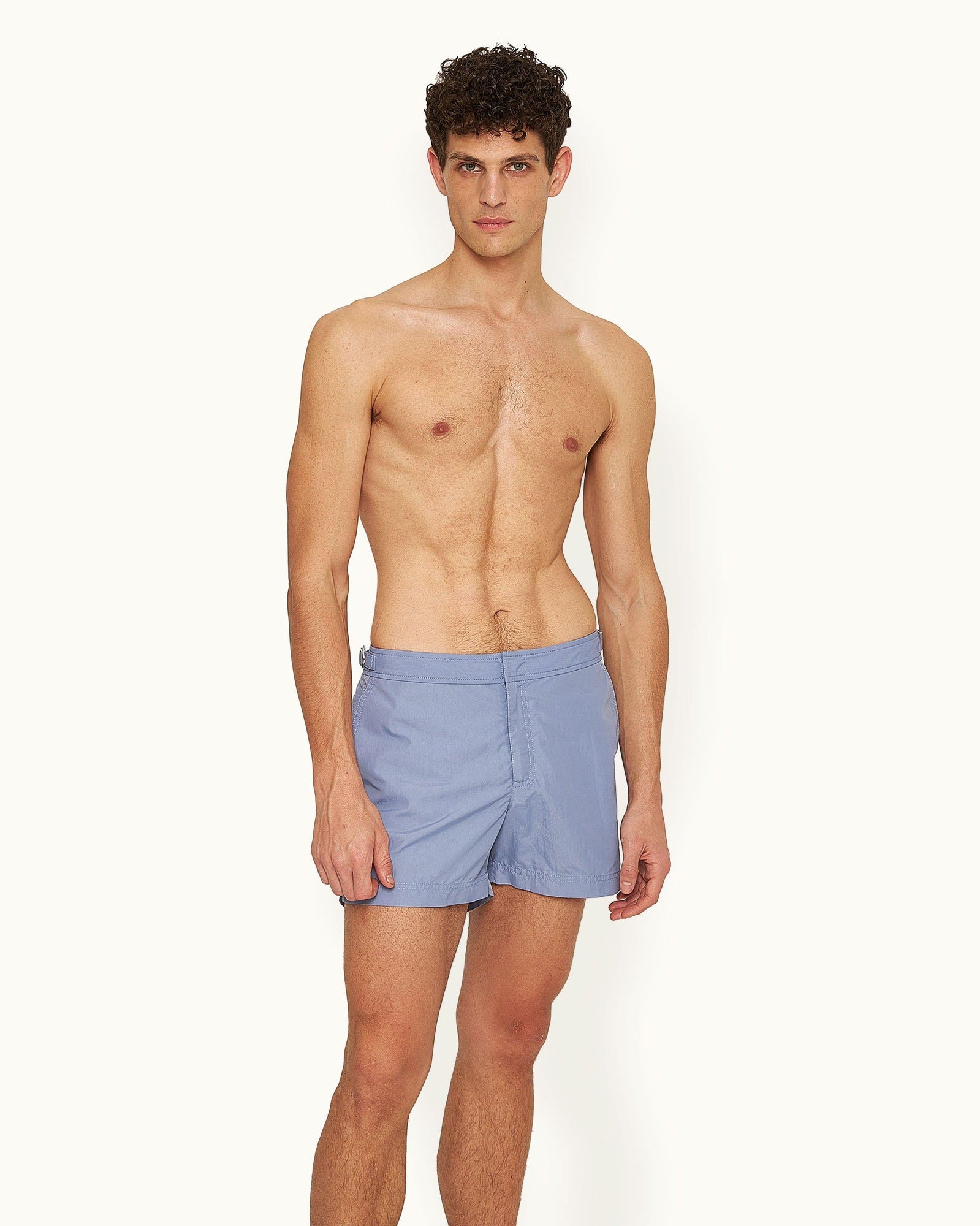 Setter Shorter-Length Swim Shorts Woven In France in Springfield Blue | Springfield Blue