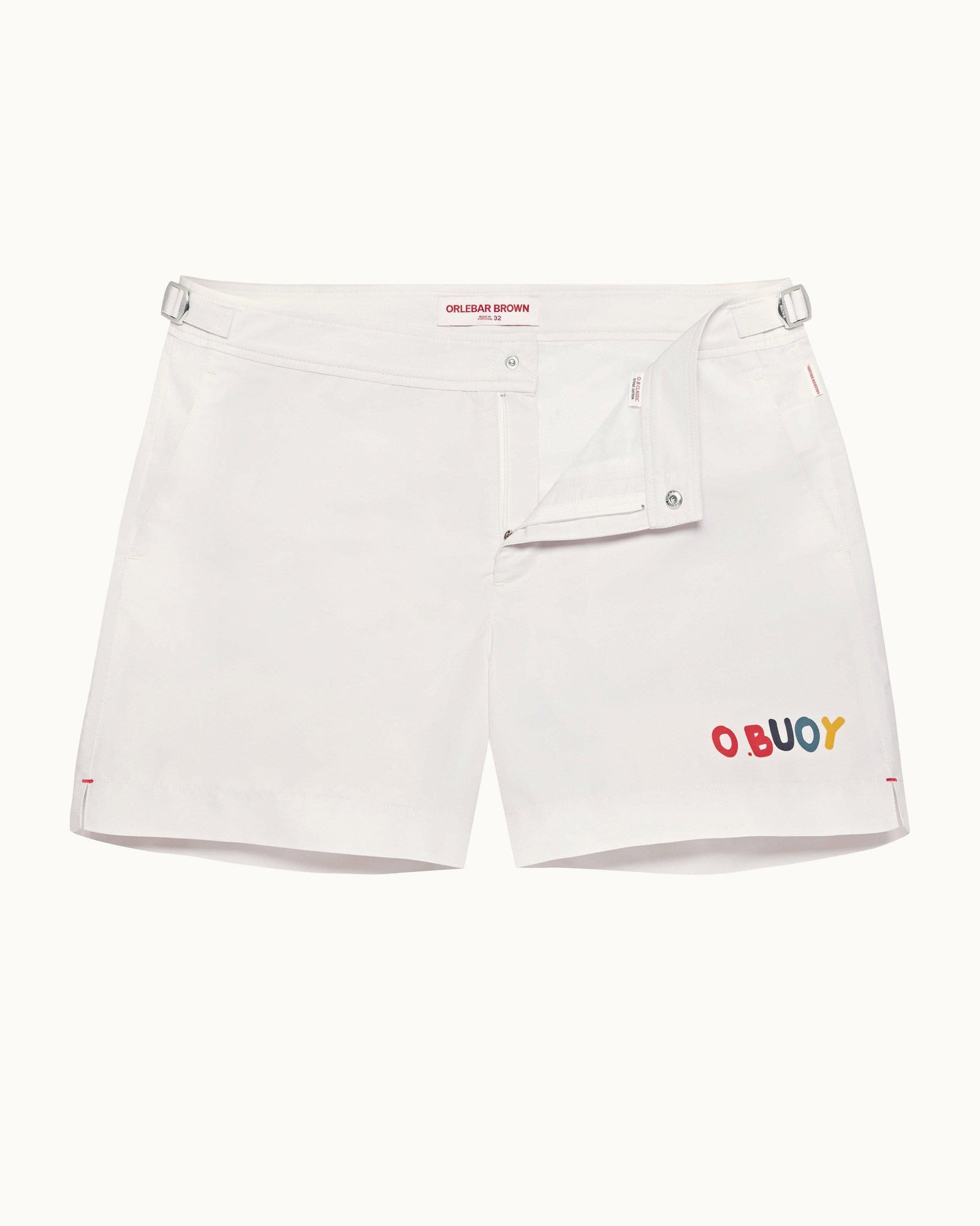White Sand O.BUOY Shorter-Length Swim Shorts | White Sand