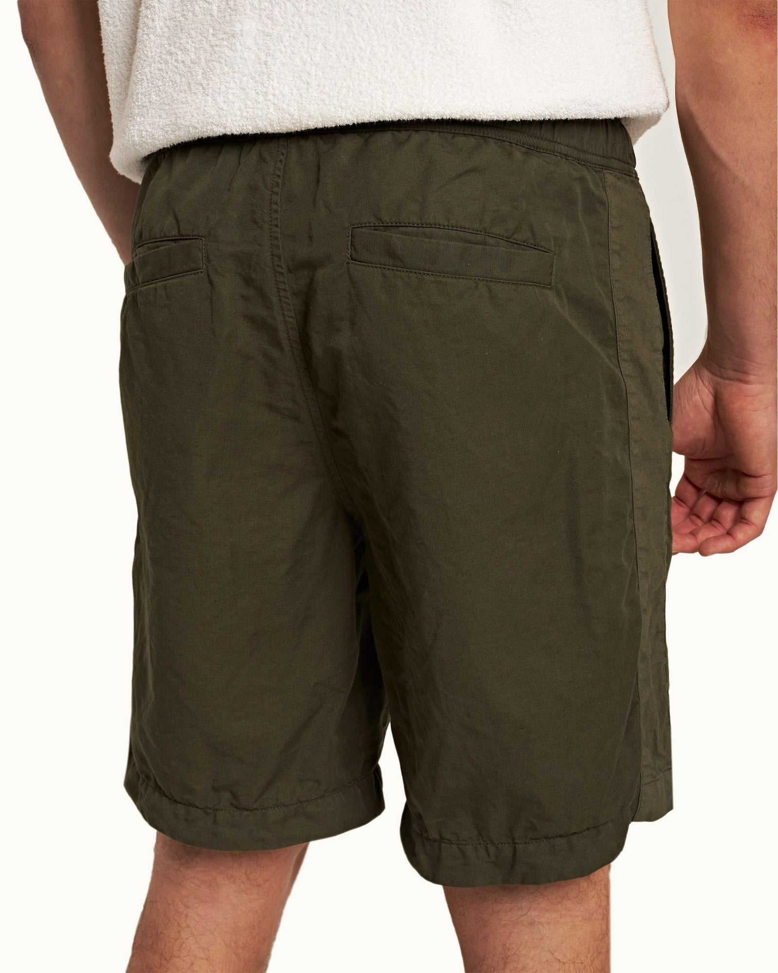 Palm Relaxed Fit Garment Dye Cotton-Linen Shorts | Palm