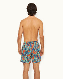 Multi Anemone Drawcord Mid-Length Swim Shorts | Multicolour