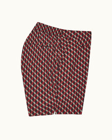 Truffle/Vermillion Bowline Drawcord Mid-Length Swim Shorts | Truffle/Vermillion