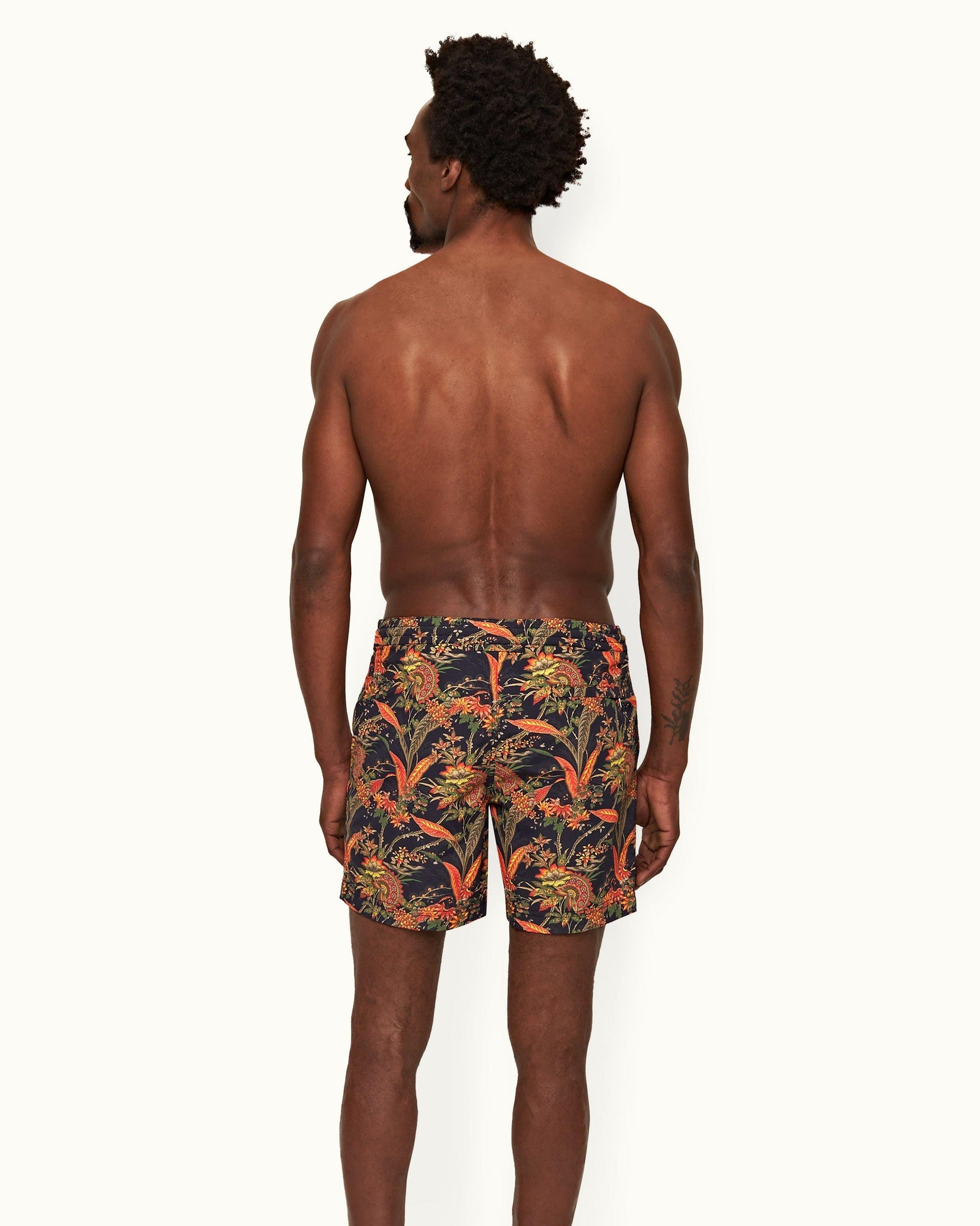 Standard Midnight Navy Lotus Mid-Length Drawcord Swim Shorts | Midnight Navy