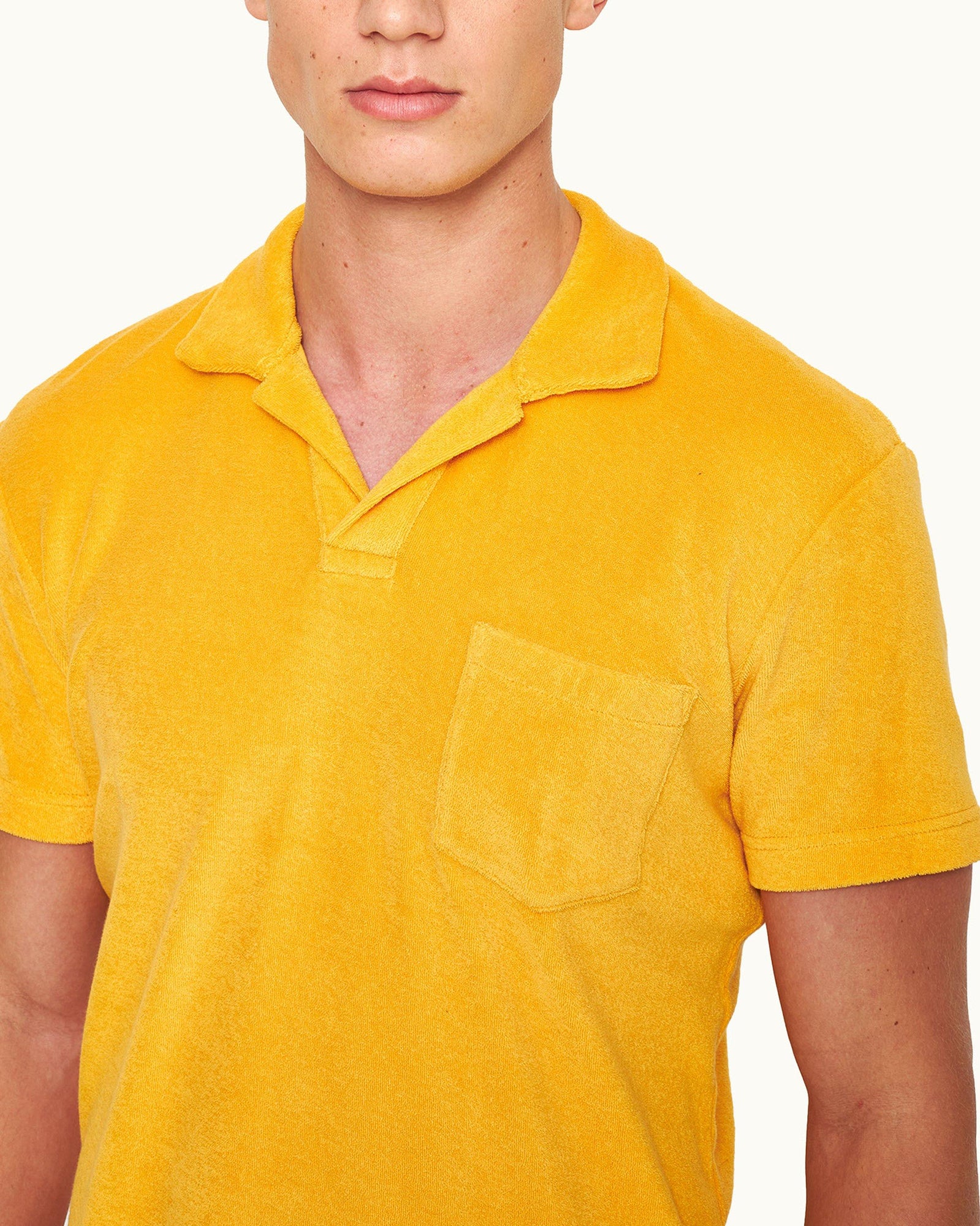 Mango Tailored Fit Organic Cotton Towelling Resort Polo Shirt | Mango