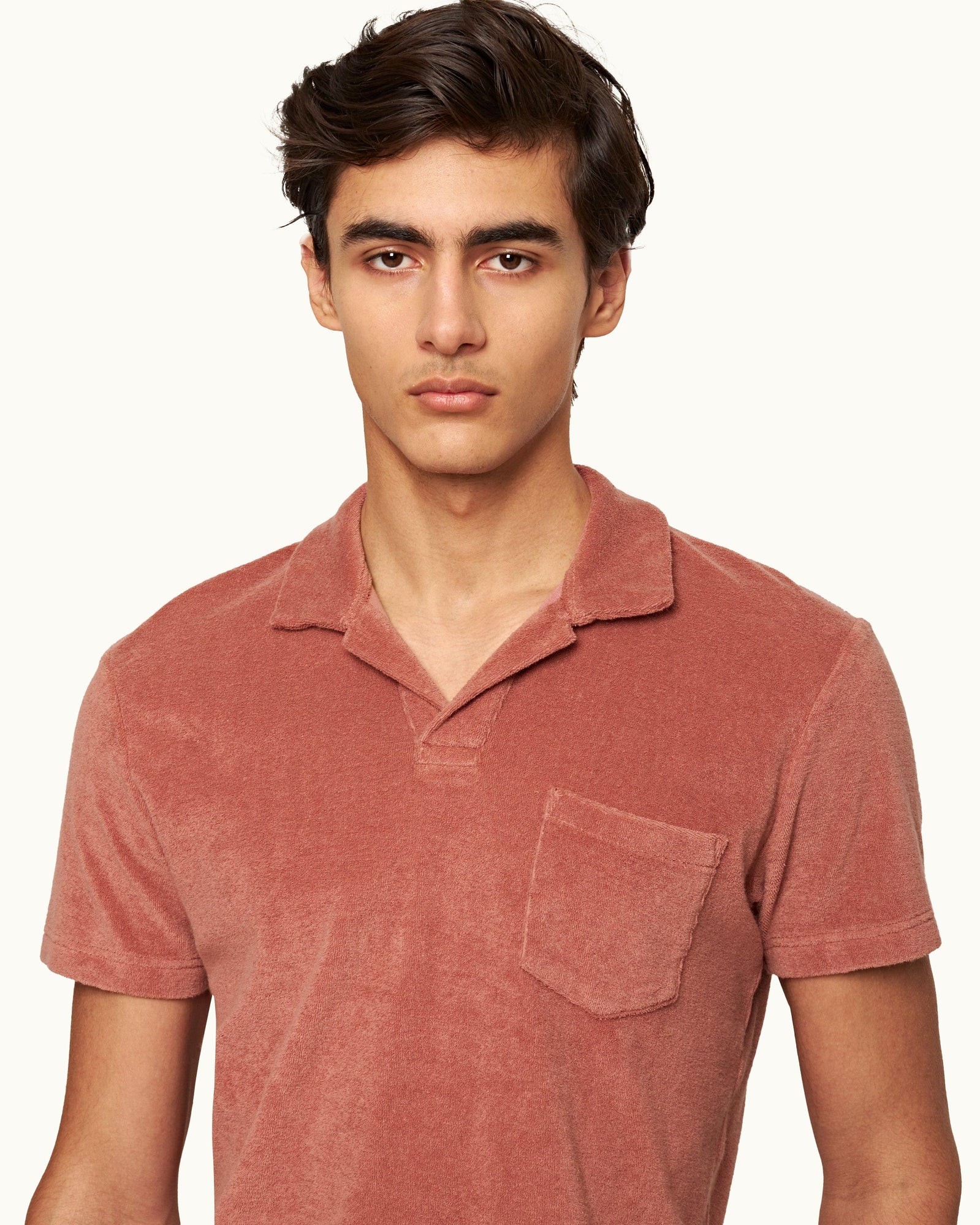 Men | Terry Towelling Polo | Mauve