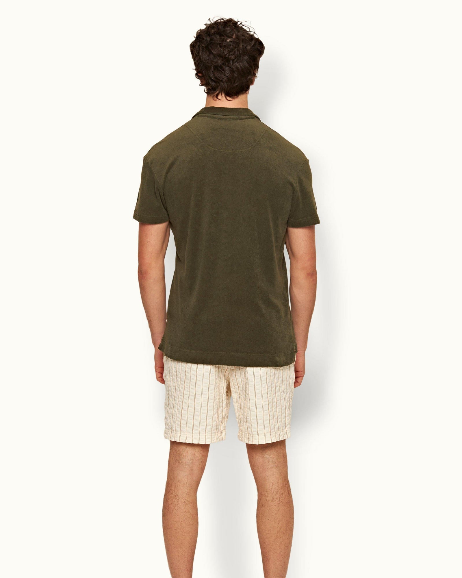 Terry Towelling Palm Tailored Fit Organic Cotton Towelling Resort Polo Shirt | Palm