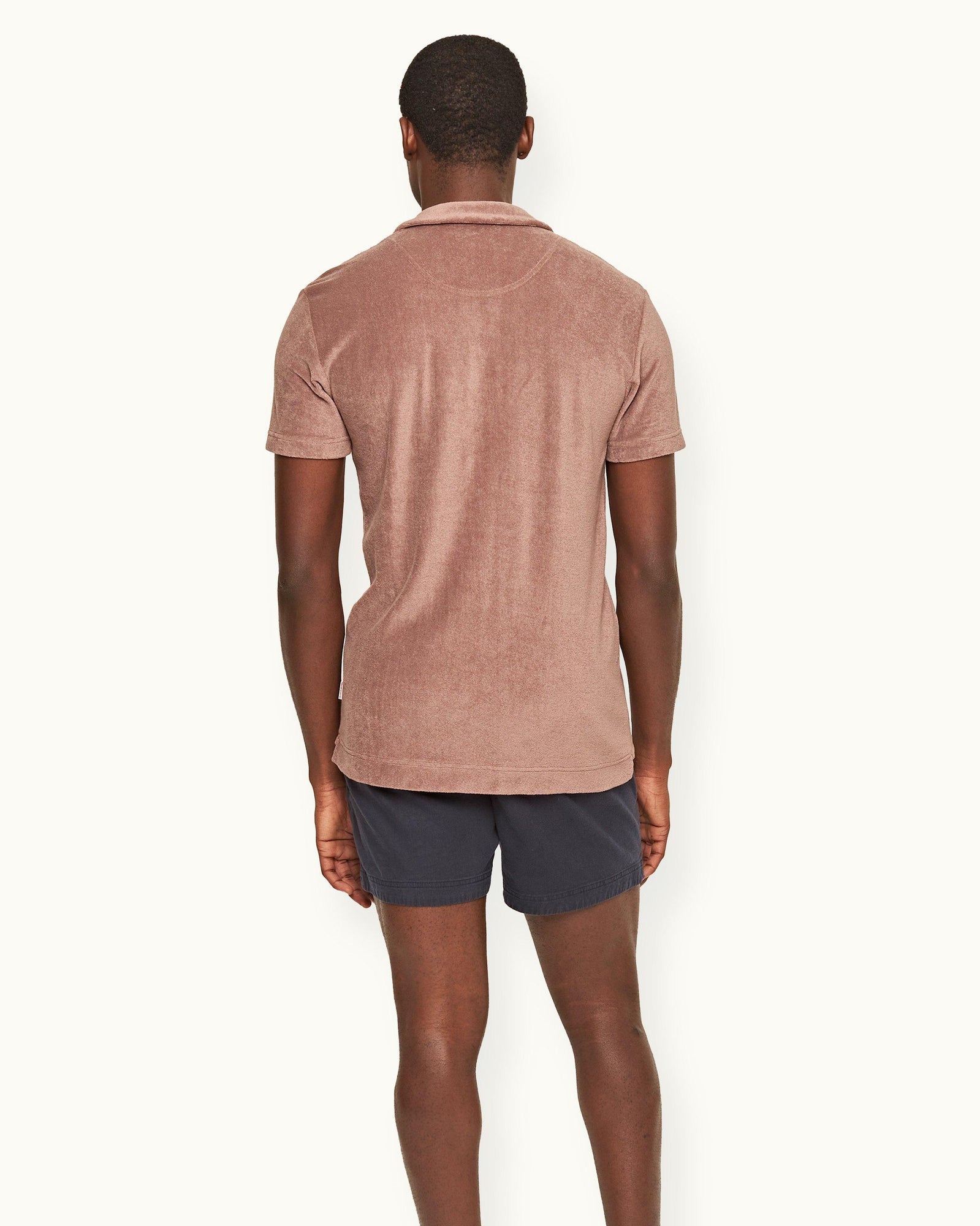 Terry Towelling Organic Cotton Towelling Resort Polo Shirt In Plum Wine Colour | Plum Wine