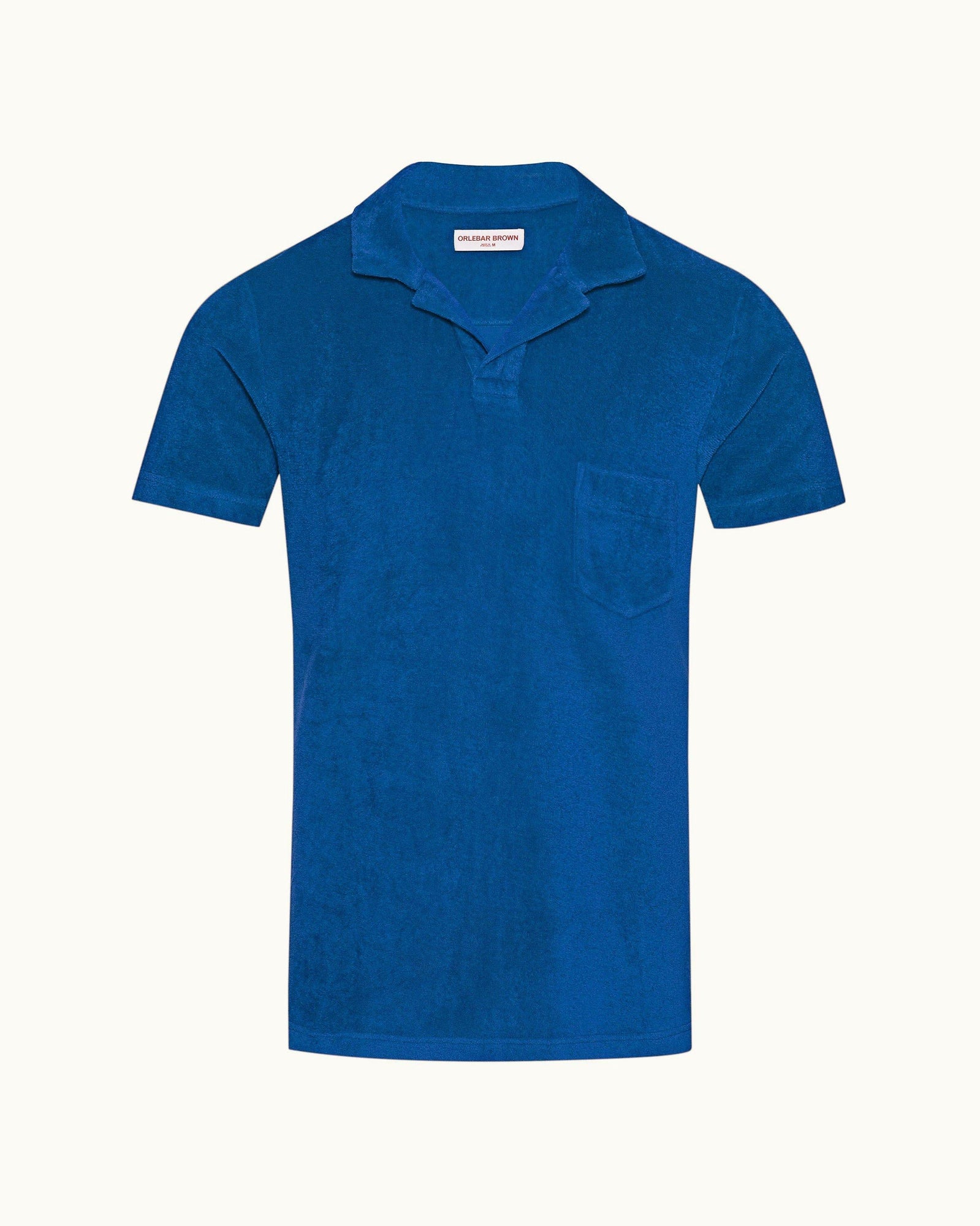 Terry Towelling Signal Blue Tailored Fit Towelling Resort Polo Shirt | Signal Blue