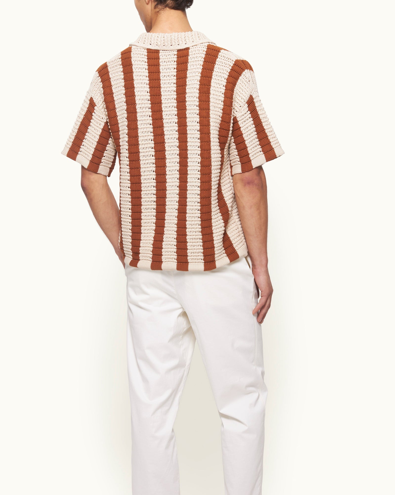 Men | Thomas Crochet Shirt | Canela/Cashew