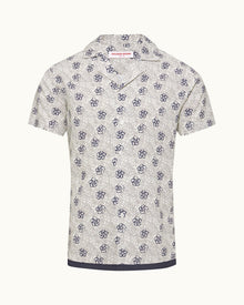 White Sand Floral Print Capri Collar Shirt | White Sand