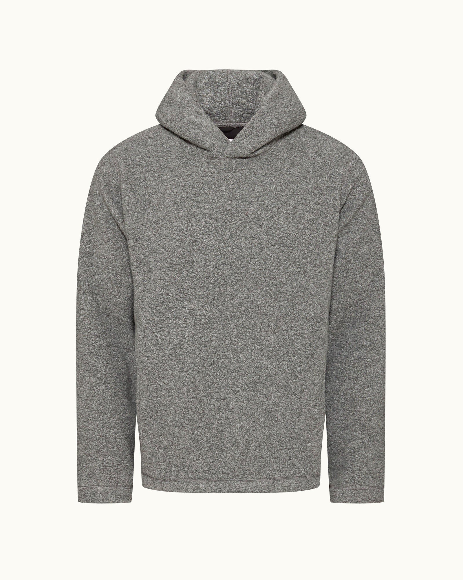 Vetle Grey Melange Relaxed Fit Hooded Fleece Sweatshirt | Grey Melange
