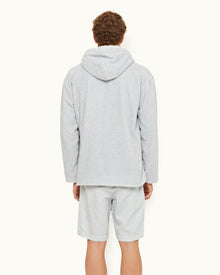 Serenity Blue Relaxed Fit Long Pile Towelling Hooded Sweatshirt | Serenity Blue