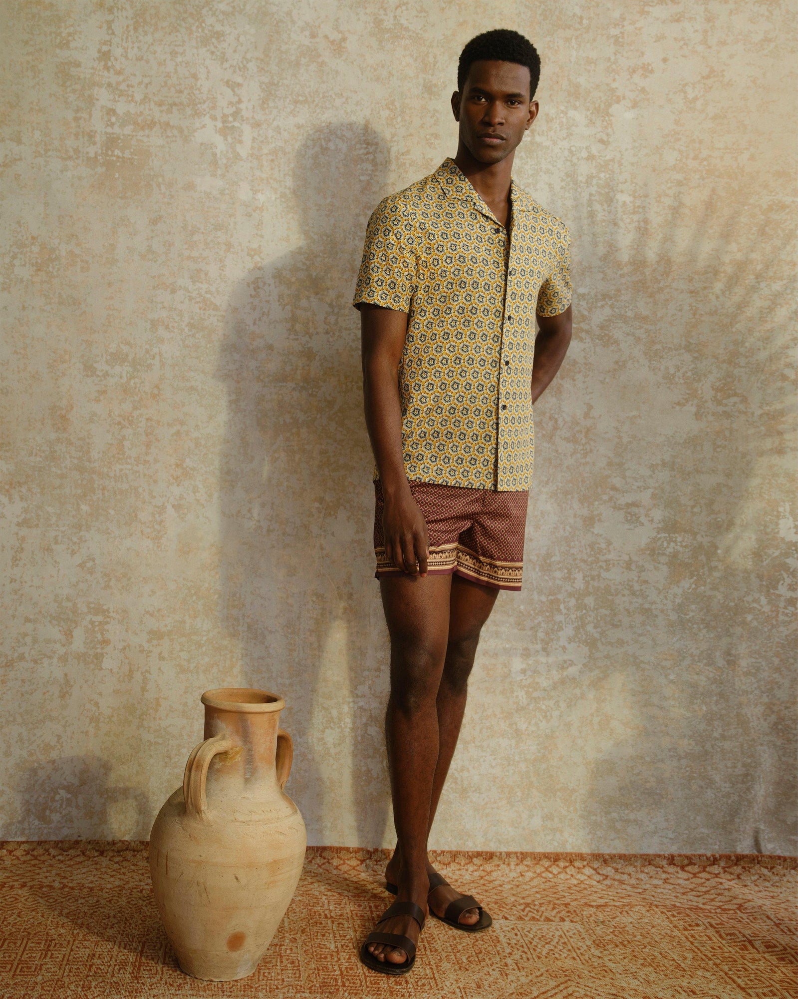 Hibbert Mango Roseate Print Classic Fit Capri Collar Shirt | Mango