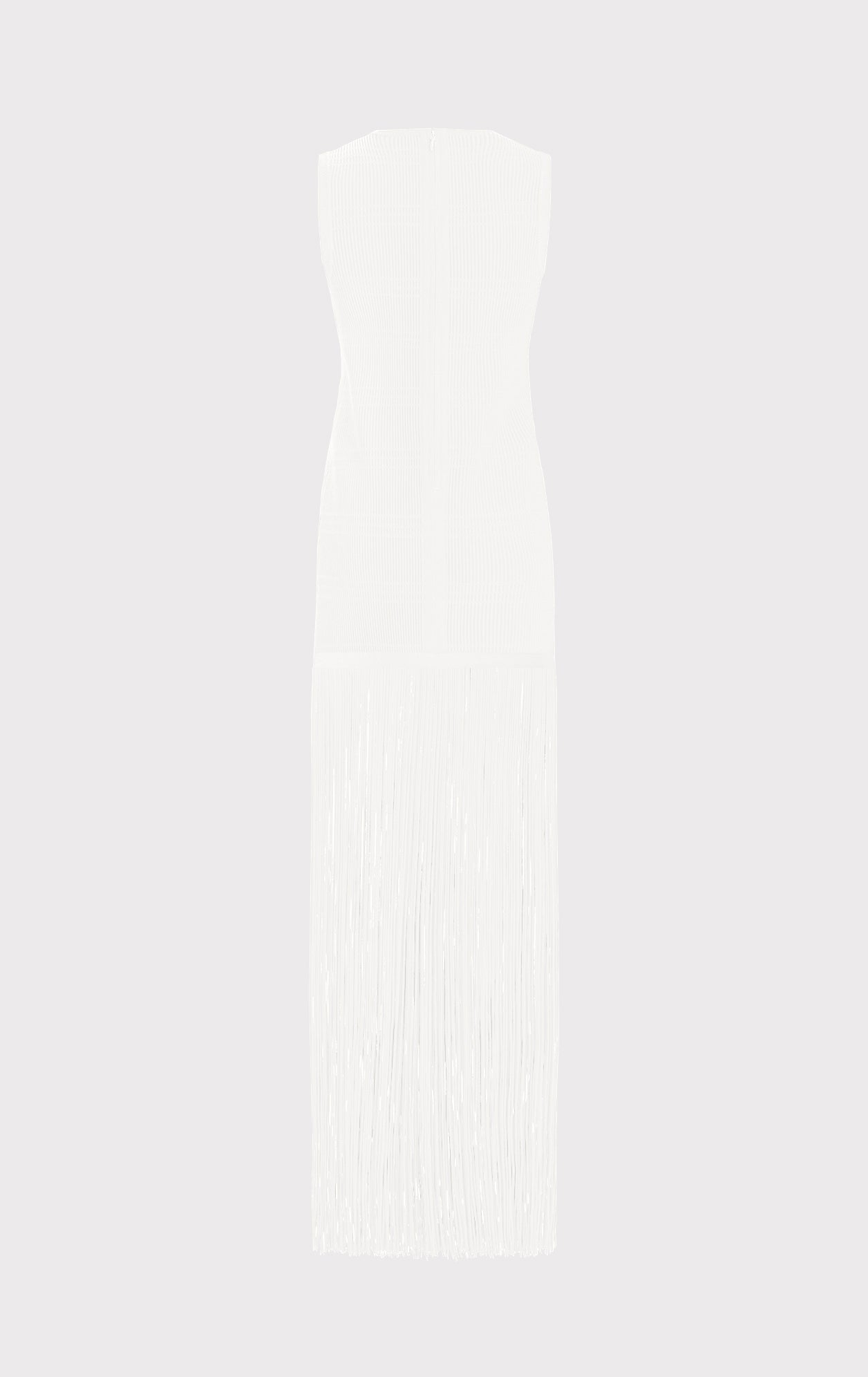 Ottoman Shadow Stripe Fringe Gown | Alabaster