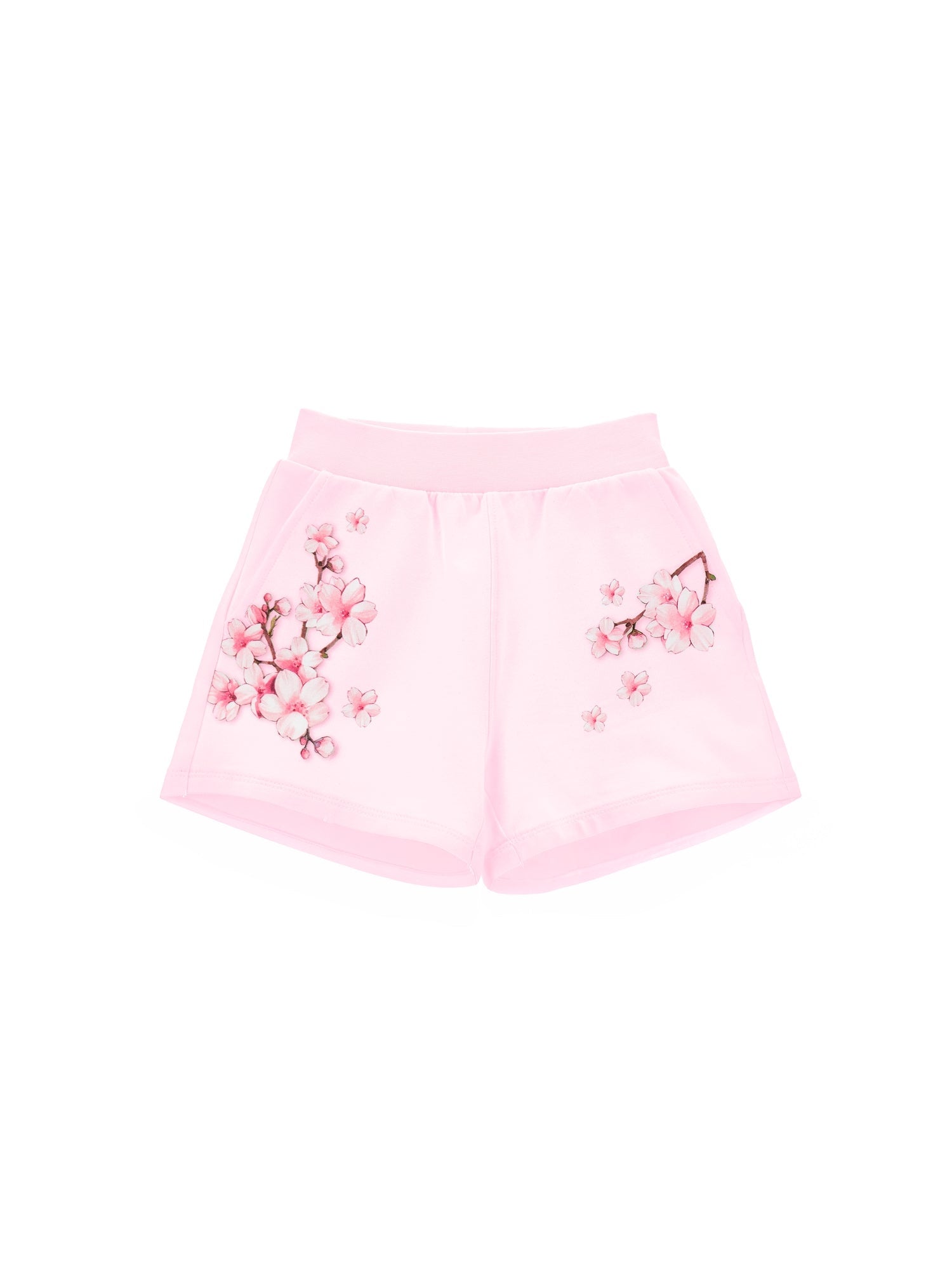 Girls | Peach Blossom Sweatshirt Shorts | FairyTale Pink