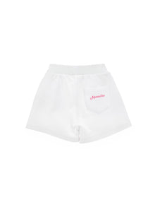 Girls | Peach Blossom Sweatshirt Shorts | White