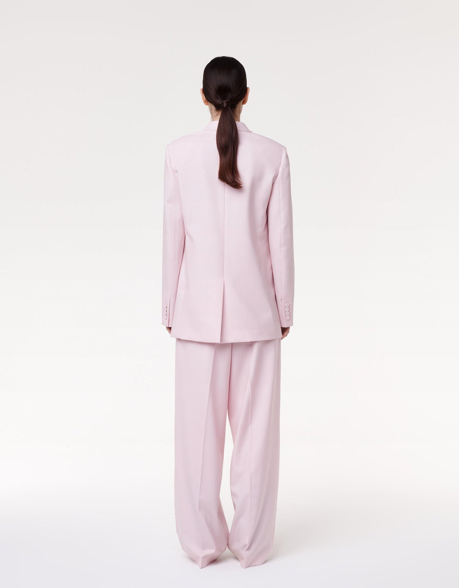 Another Tomorrow Oversized Blazer in Pale Pink – Wool Women's Jacket