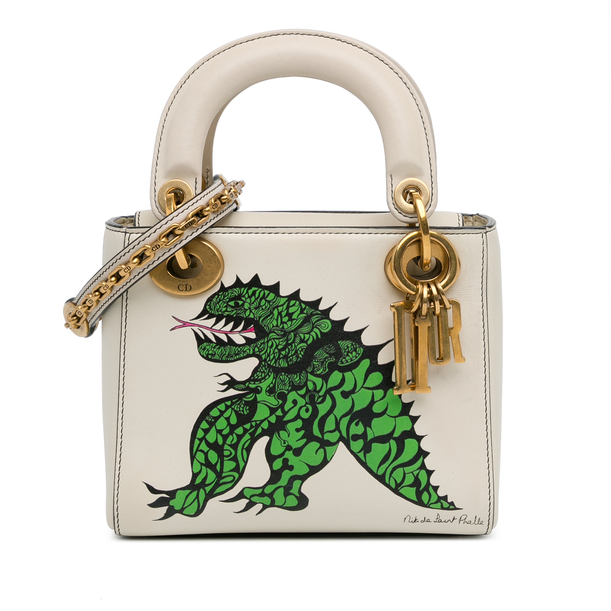 Dior | Pre-Owned Limited Edition Niki De Saint Phalle Mini Calfskin Dragon Lady | White