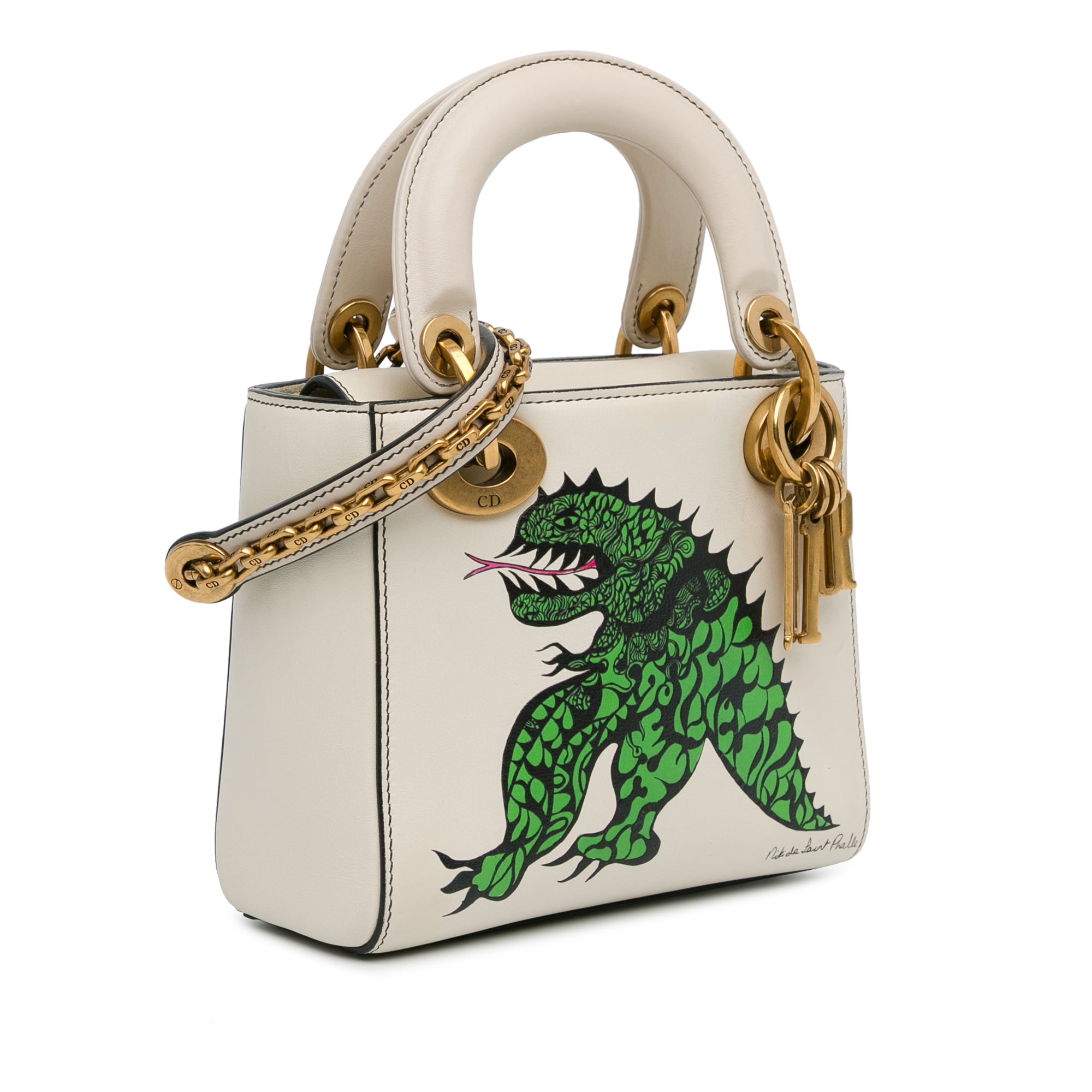 Dior | Pre-Owned Limited Edition Niki De Saint Phalle Mini Calfskin Dragon Lady | White