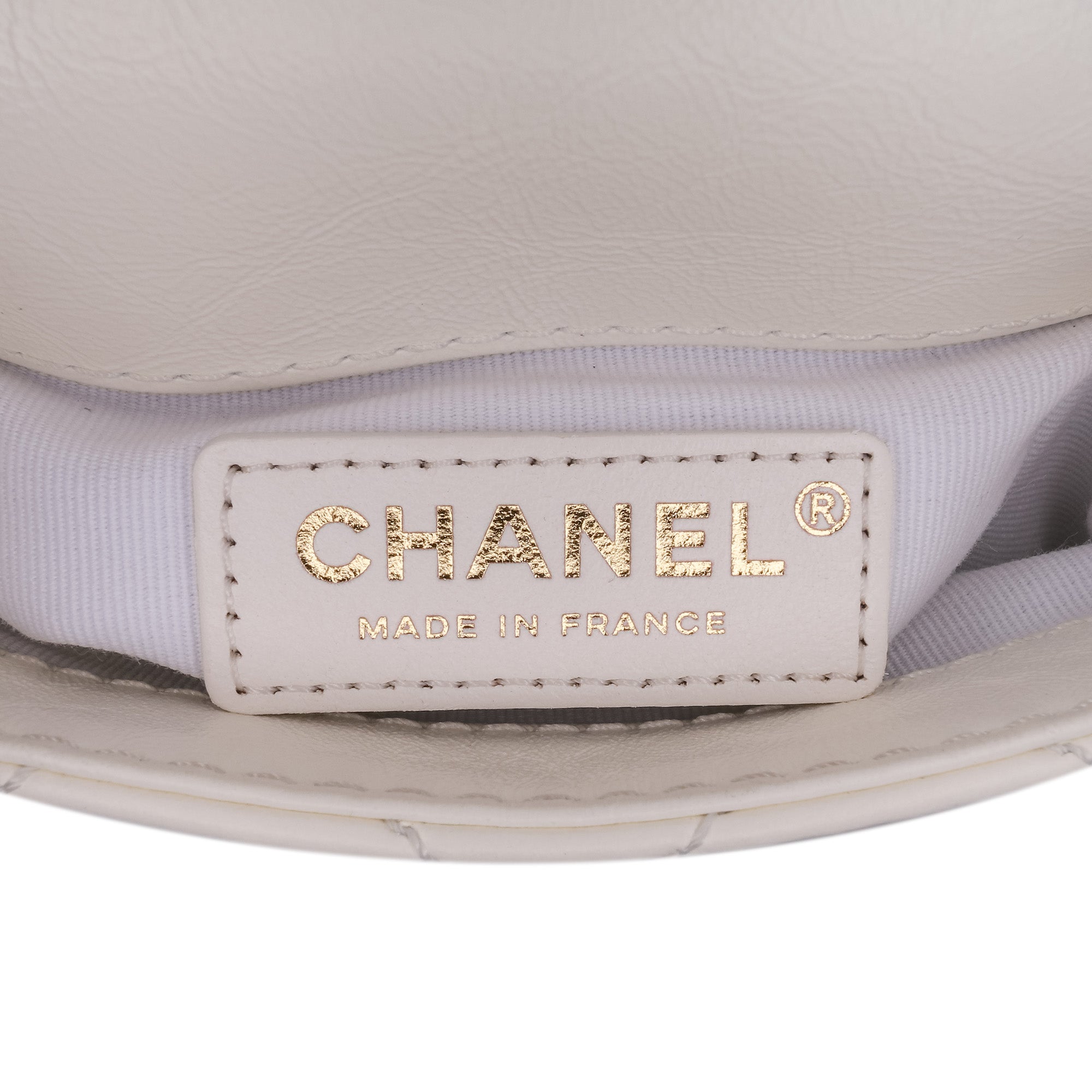 Chanel | Pre-Owned Mini Aged Calfskin City School Flap - I | White/Ivory