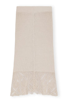 Off White Lace Midi Skirt | Egret