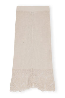 Off White Lace Midi Skirt | Egret